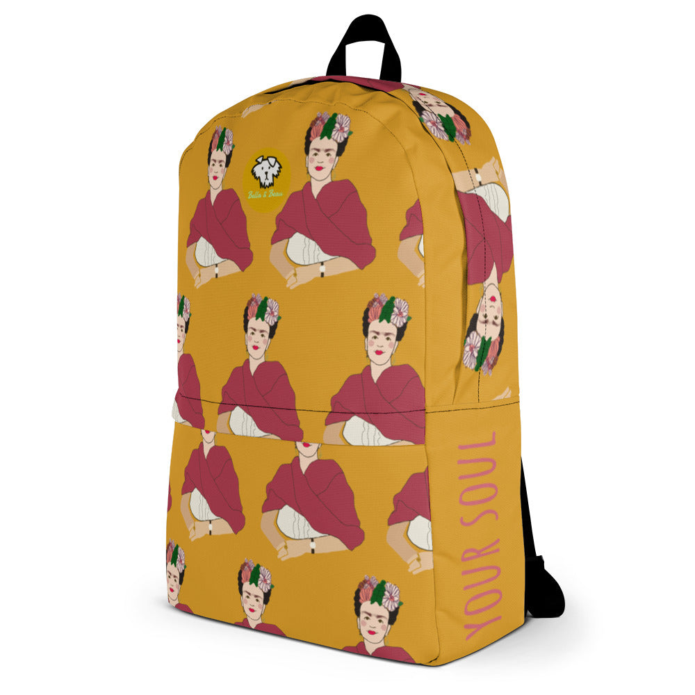 Frida Kahlo Backpack (Mustard)