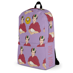 Frida Kahlo Backpack (lavender fields forever)