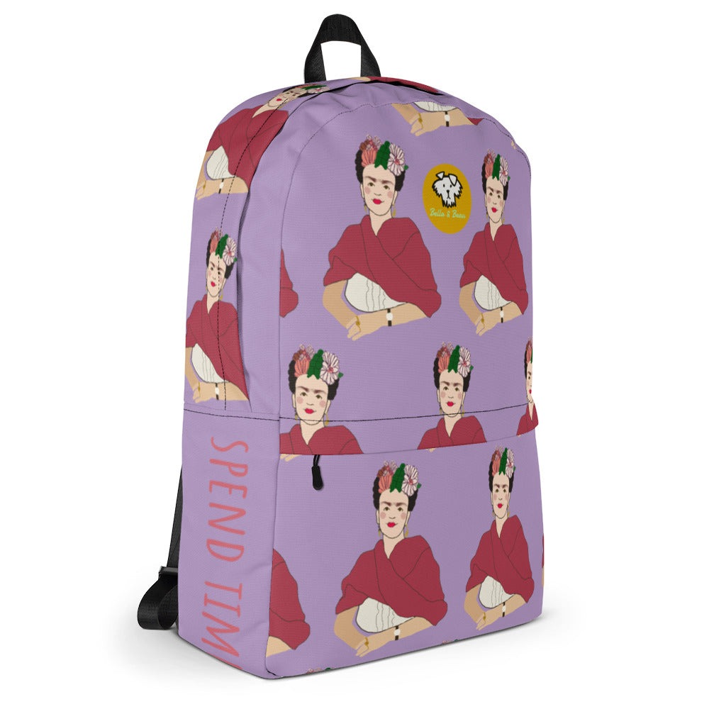 Frida Kahlo Backpack (lavender fields forever)